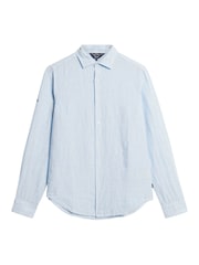 Superdry Blue Studios Casual Linen Long Sleeved Shirt - Image 3 of 5