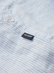 Superdry Blue Studios Casual Linen Long Sleeved Shirt - Image 5 of 5