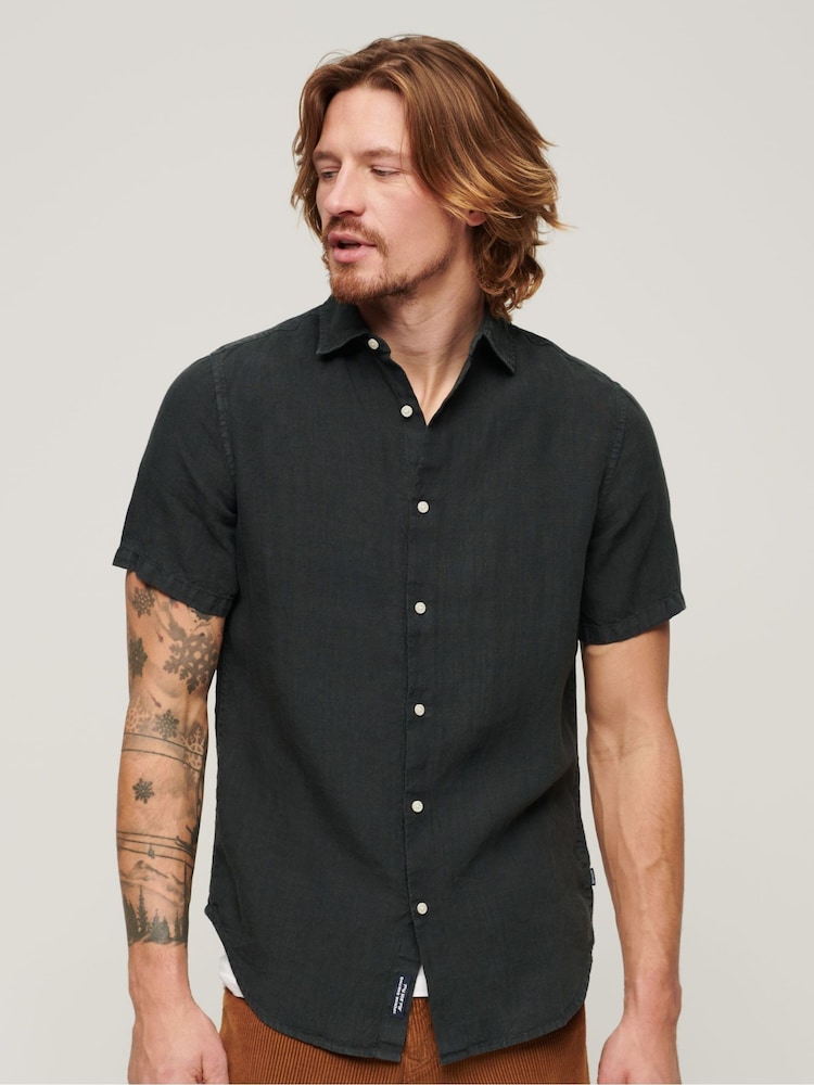 Schwarz - Superdry Studios Legeres Kurzarmhemd - Bild 1 von 7