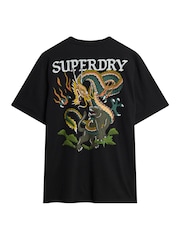 Superdry Black Tattoo Graphic Loose T- Shirt - Image 5 of 7