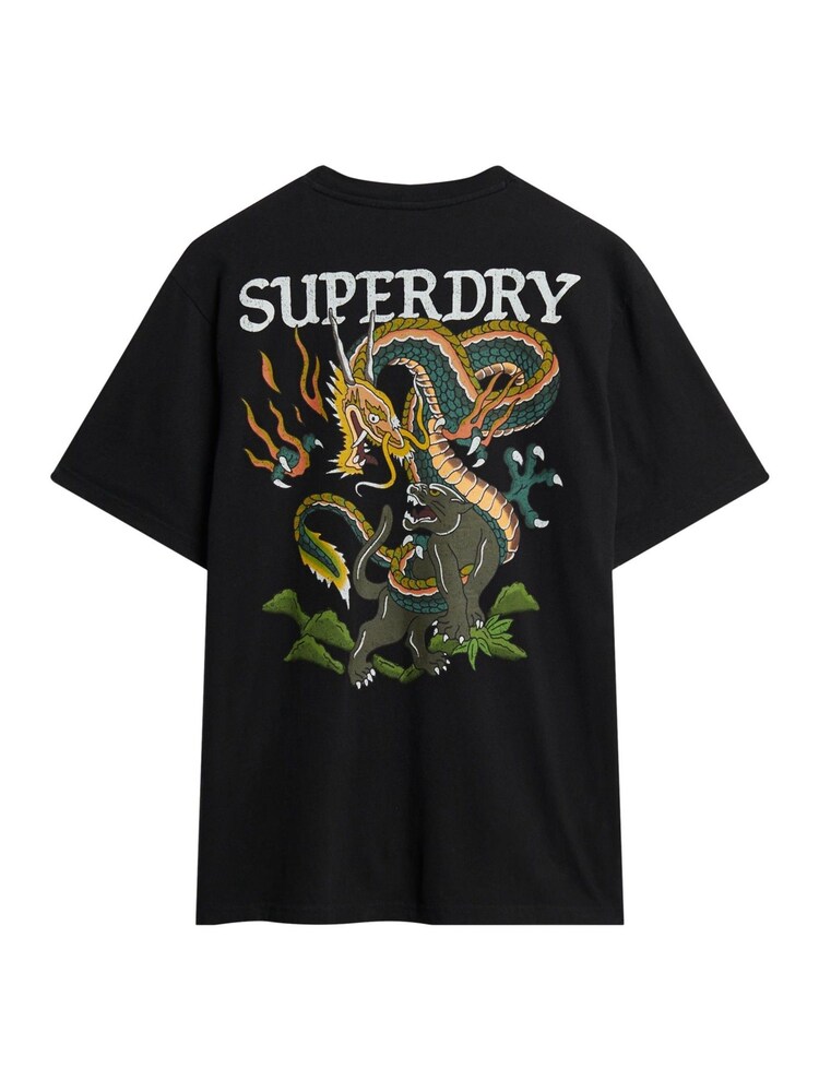 Superdry Black Tattoo Graphic Loose T- Shirt - Image 5 of 7