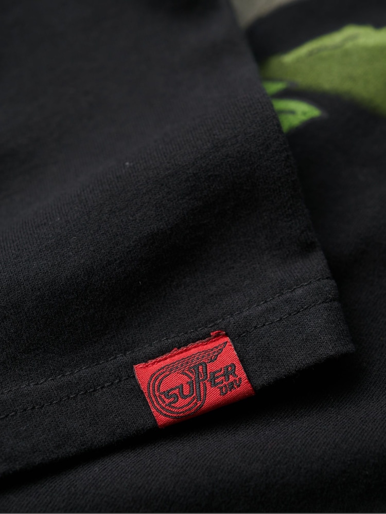 Superdry Black Tattoo Graphic Loose T- Shirt - Image 7 of 7