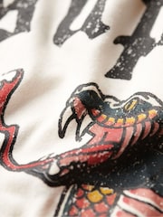 Superdry Cream Tattoo Graphic Loose T- Shirt - Image 2 of 6