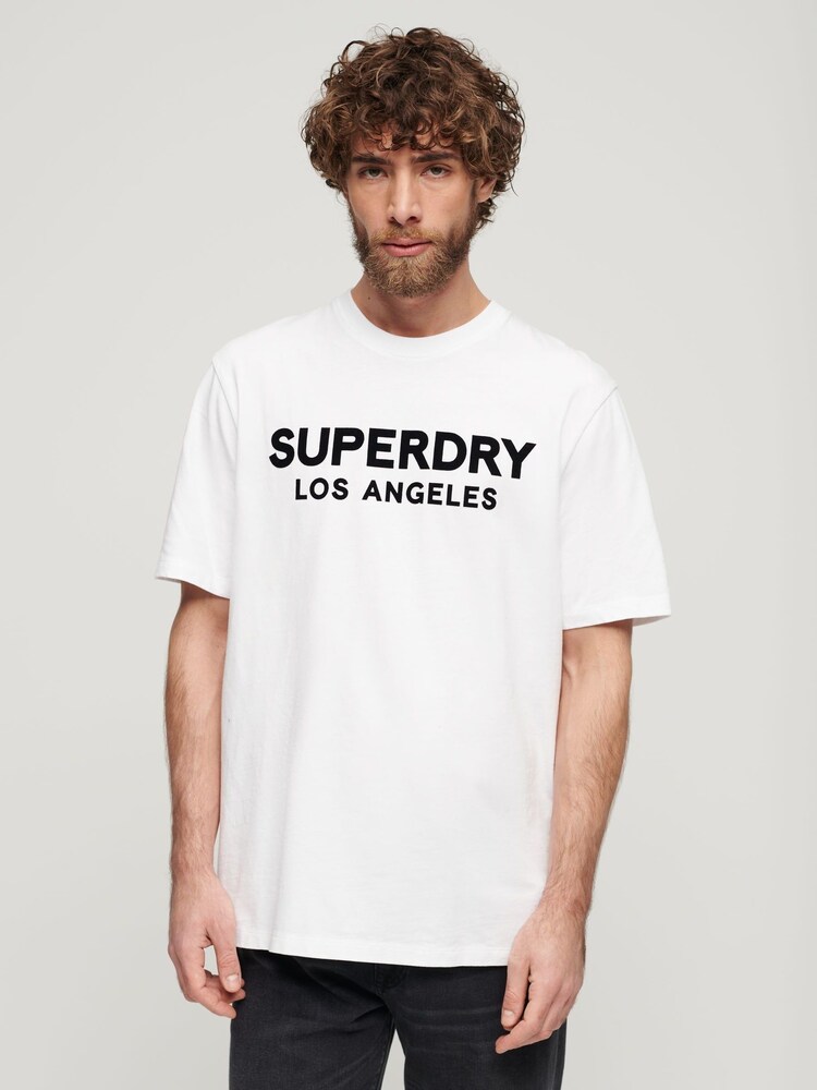 Superdry White Luxury Sport Loose T-Shirt - Image 1 of 6
