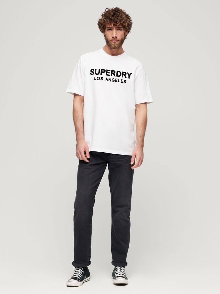 Superdry White Luxury Sport Loose T-Shirt - Image 2 of 6