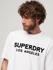 Superdry White Luxury Sport Loose T-Shirt - Image 3 of 6