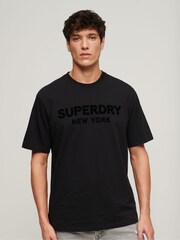 Superdry Black Luxury Sport Loose T-Shirt - Image 1 of 4
