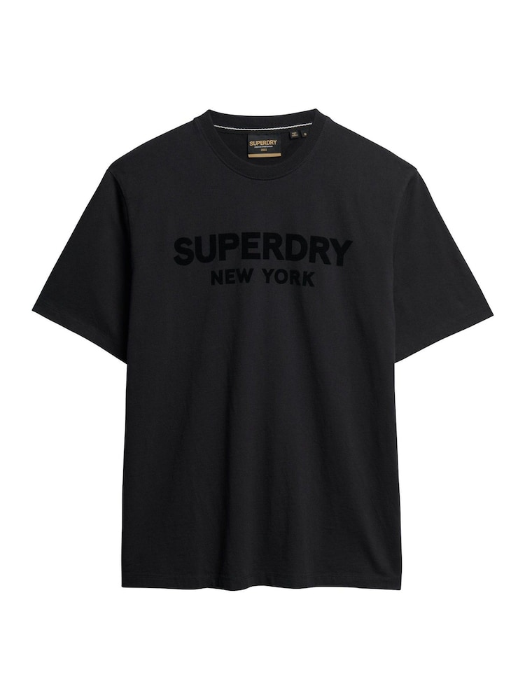 Superdry Black Luxury Sport Loose T-Shirt - Image 4 of 4