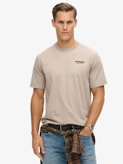 Superdry Brown 100% Cotton Luxury Sport Loose T-Shirt - Image 1 of 5