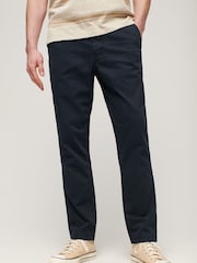 Superdry Blue 100% Cotton International Chino Trousers - Image 1 of 6