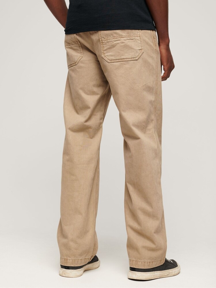 Superdry Brown Work 5 Pocket Joggers - Image 2 of 7 Superdry Brown Work 5 Pocket Joggers - Image 2 of 7