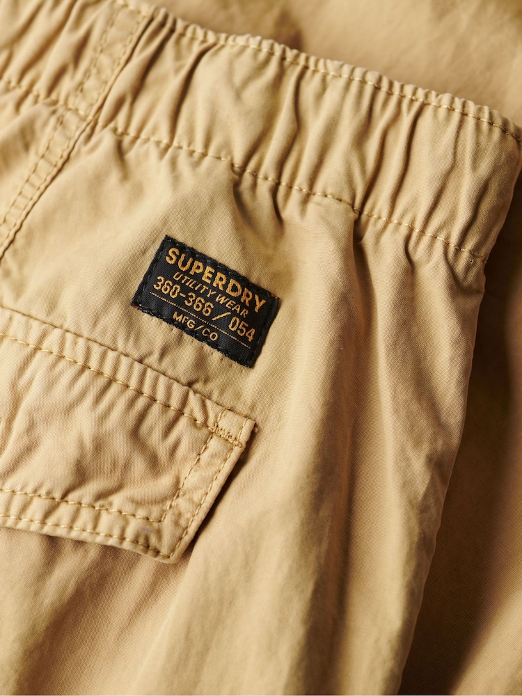 Superdry Light Khaki Baggy Parachute 100% Cotton Trousers - Image 7 of 7