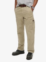 Superdry Brown Baggy Cargo 100% Cotton Trousers - Image 2 of 7