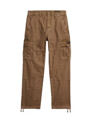 Superdry Tan 100% Cotton Baggy Cargo Trousers - Image 4 of 5