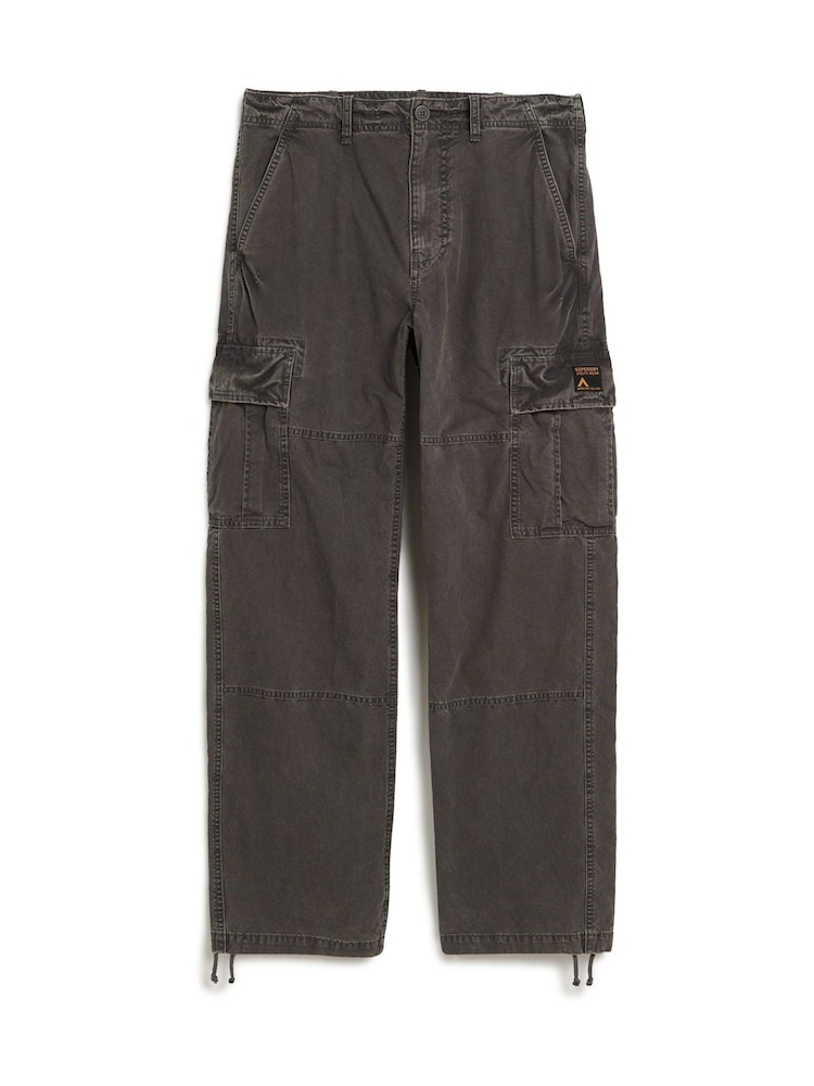 Superdry Grey Baggy Cargo 100% Cotton Trousers - Image 4 of 4 Superdry Grey Baggy Cargo 100% Cotton Trousers - Image 4 of 4