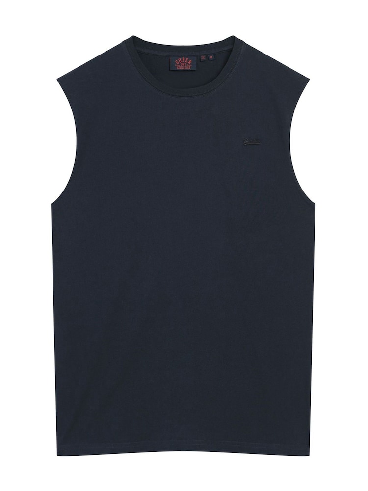 Superdry Blue 100% Cotton Essential Logo Tank - Image 4 of 6