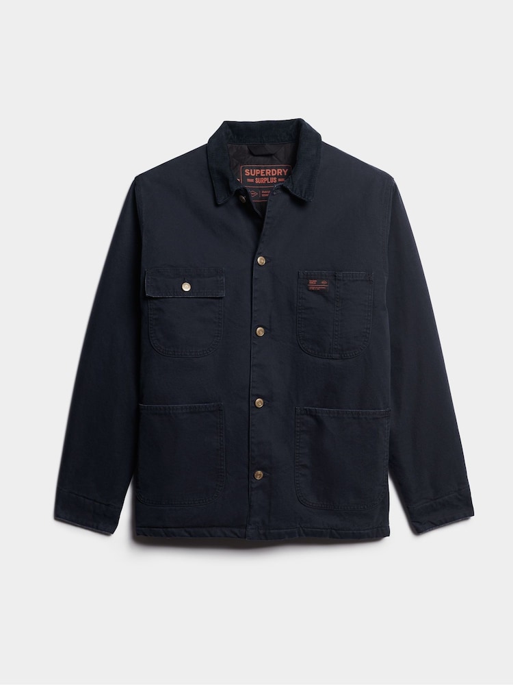 Superdry Eclipse Navy Surplus 4 Pocket Chore Jacket - Image 2 of 4