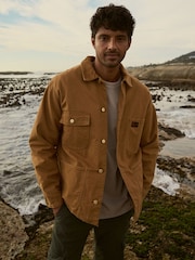 Superdry Brown Surplus 4 Pocket Chore 100% Cotton Jacket - Image 1 of 8