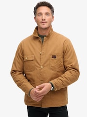 Superdry Brown Surplus 4 Pocket Chore 100% Cotton Jacket - Image 3 of 8