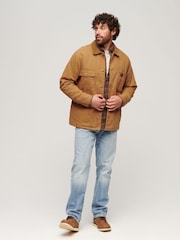 Superdry Brown Surplus 4 Pocket Chore 100% Cotton Jacket - Image 6 of 8
