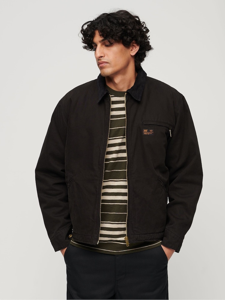 Schwarz - Superdry Surplus Ranch 100% Cotton Jacket - Bild 1 von 6 Schwarz - Superdry Surplus Ranch 100% Cotton Jacket - Bild 1 von 6