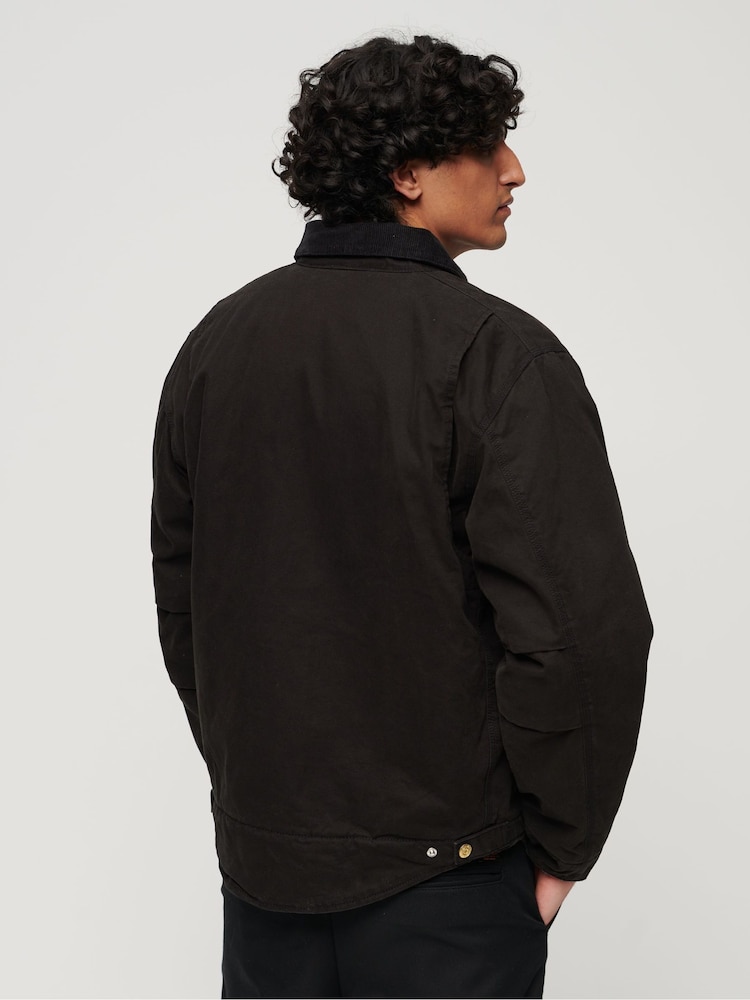 Schwarz - Superdry Surplus Ranch 100% Cotton Jacket - Bild 2 von 6 Schwarz - Superdry Surplus Ranch 100% Cotton Jacket - Bild 2 von 6