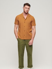 Superdry Brown Short Sleeve Revere 70s Shirt - Image 2 of 6
