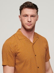Superdry Brown Short Sleeve Revere 70s Shirt - Image 3 of 6