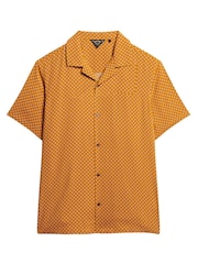 Superdry Brown Short Sleeve Revere 70s Shirt - Image 4 of 6