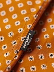 Superdry Brown Short Sleeve Revere 70s Shirt - Image 5 of 6