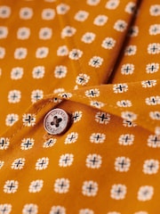 Superdry Brown Short Sleeve Revere 70s Shirt - Image 6 of 6