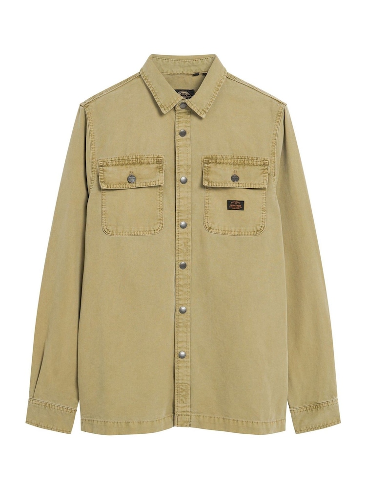 Superdry Green Canvas Workwear Overshirt - Image 4 of 4