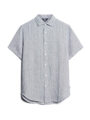 Superdry Grey Studios Casual Linen Short Sleeved Shirt - Image 4 of 6