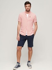 Superdry Pink 100% Cotton Seersucker Short Sleeved Shirt - Image 3 of 6