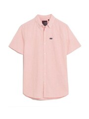 Superdry Pink 100% Cotton Seersucker Short Sleeved Shirt - Image 4 of 6