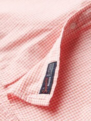 Superdry Pink 100% Cotton Seersucker Short Sleeved Shirt - Image 5 of 6