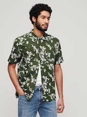 Superdry Green Short Sleeved Beach Shirt - Image 1 of 6