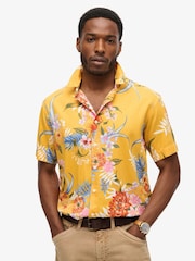 Superdry Yellow Short Sleeve Hawaiian Printed Shirt - Image 3 of 9