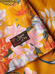 Superdry Yellow Short Sleeve Hawaiian Printed Shirt - Image 9 of 9