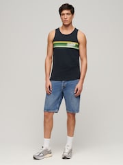 Superdry Blue Cali Striped Logo Vest - Image 2 of 4