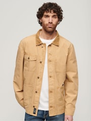 Superdry Brown Merchant Cotton Work 100% Cotton Jacket - Image 1 of 4