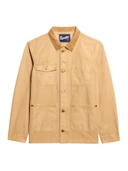 Superdry Brown Merchant Cotton Work 100% Cotton Jacket - Image 4 of 4