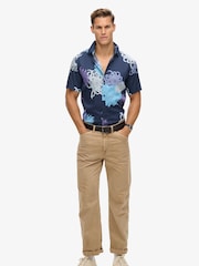 Superdry Chrysanthemum Navy Hawaiian Print Shirt - Image 6 of 6