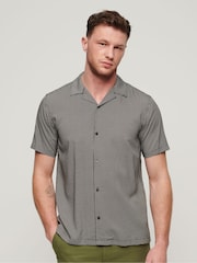 Superdry Black Short Sleeve Revere 70s Shirt - Image 1 of 6