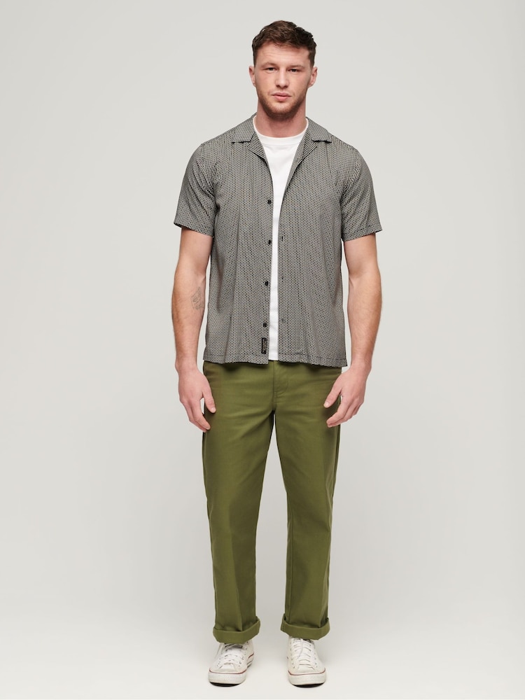 Superdry Black Short Sleeve Revere 70s Shirt - Image 2 of 6