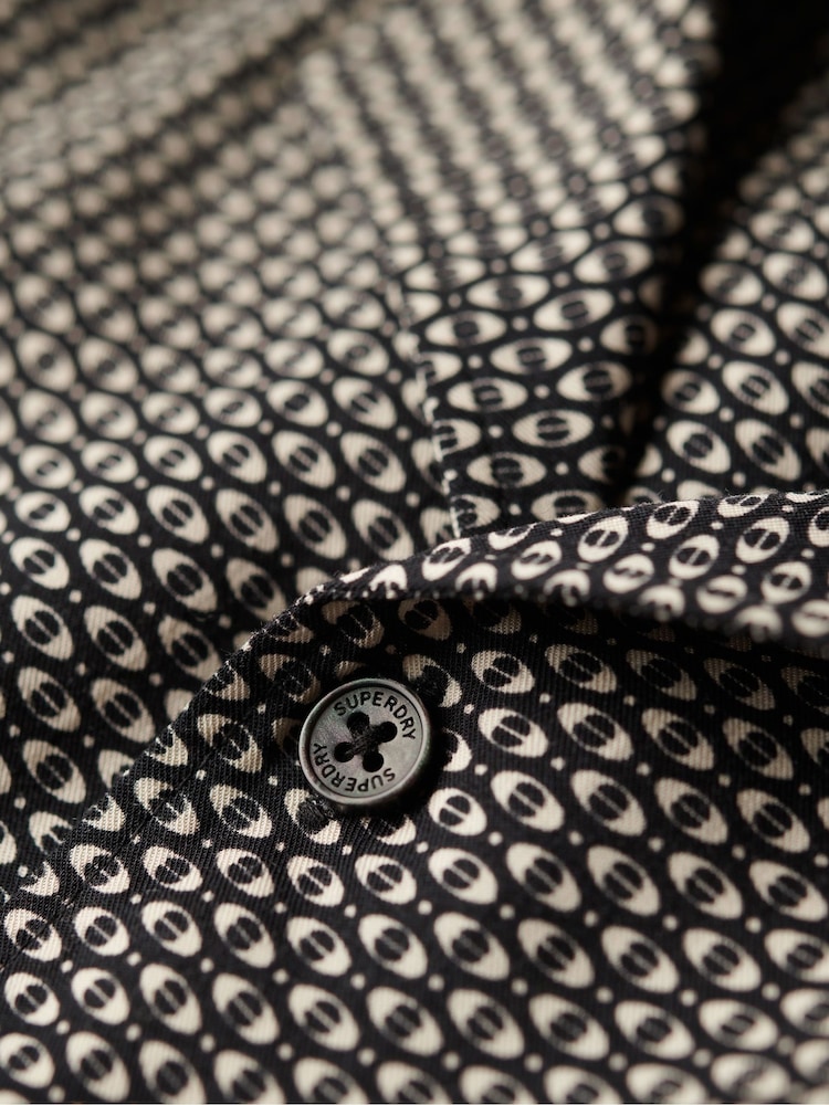 Superdry Black Short Sleeve Revere 70s Shirt - Image 6 of 6