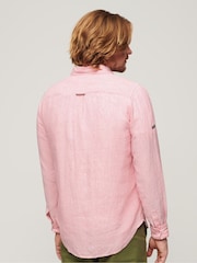 Superdry Pink Studios Casual Linen Long Sleeved Shirt - Image 2 of 4