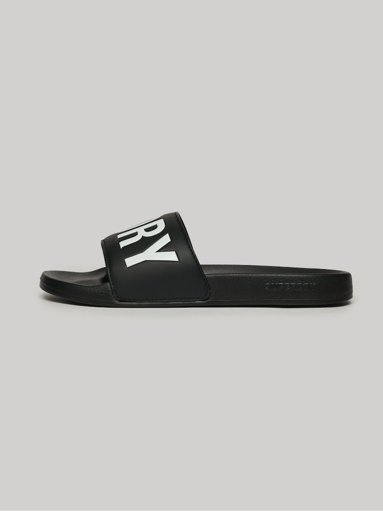 Superdry Black Core Vegan Pool Sliders - Image 1 of 5