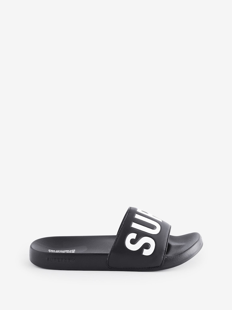 Superdry Black Core Vegan Pool Sliders - Image 2 of 5