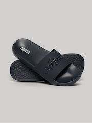 Superdry Blue Logo Vegan Pool Sliders - Image 1 of 8